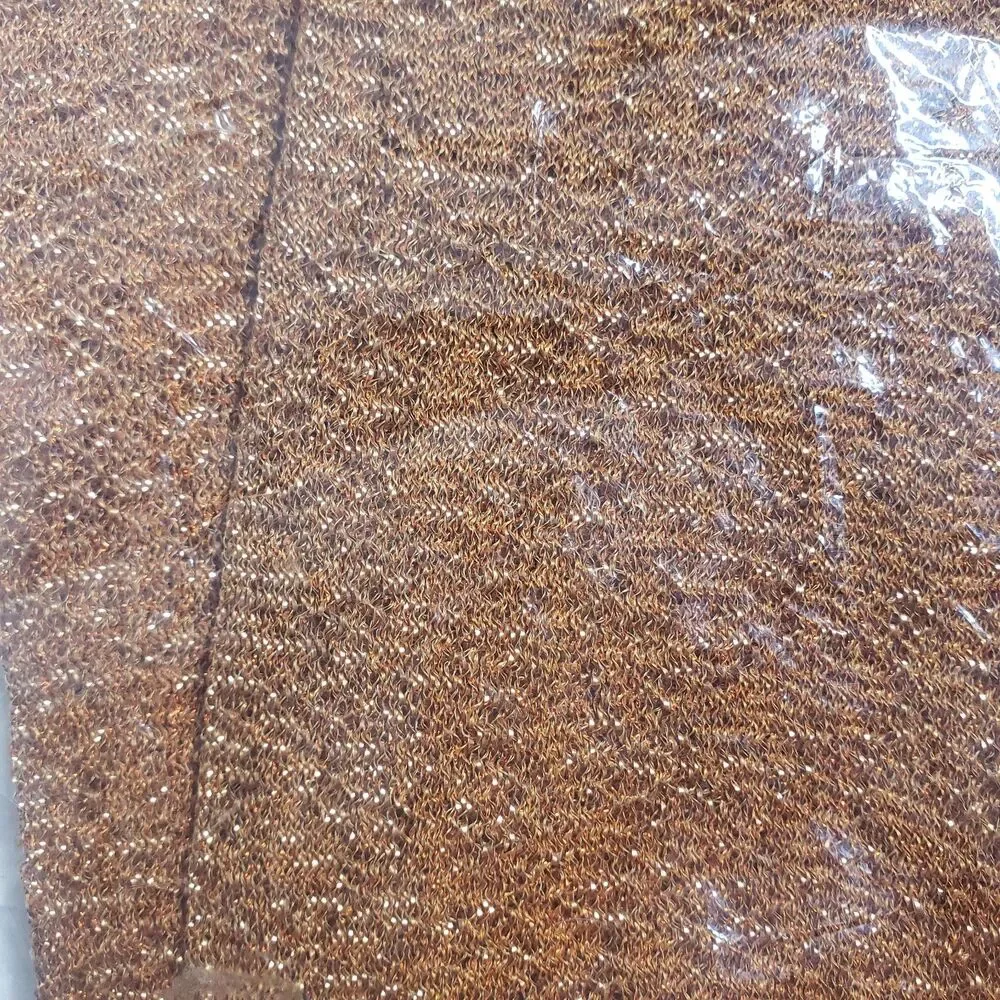 Vintage Lerner Metallic Copper Glitter Stockings Pantyhose One Size